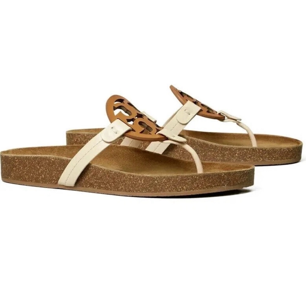 Tory Burch Miller Cloud Cream/Carmel Sandals, Size 10.5
